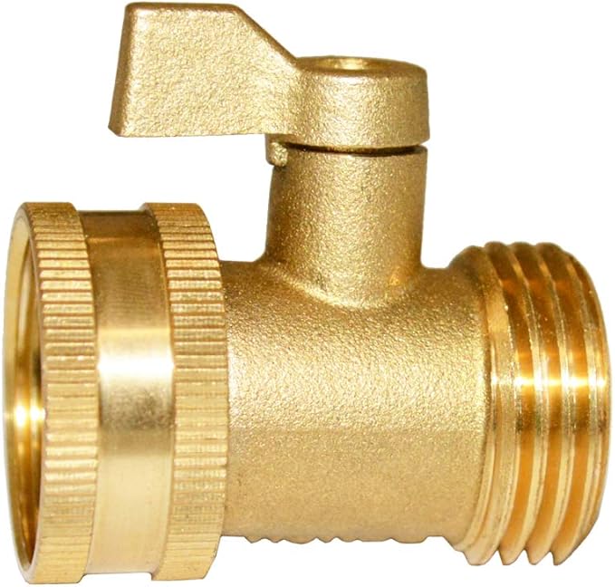 HQMPC Heavy Duty Brass Shut Off Valve Brass Water Hose Valve Garden Hose Connector 4Pcs