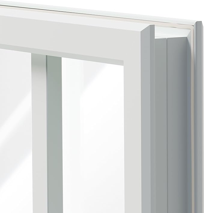 Entry Door Glass Inserts Replacement - 22" x 64" 1-Lite Frosted Tempered Glass Insert Kit with White Frame, for Exterior Front Door