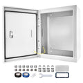 Outdoor Electrical Box 20 x 16 x 6''D NEMA 4X Enclosure Steel Box, Waterproof & Dustproof Outdoor/Indoor Lockable Electrical Junction Box, with Mounting Plate