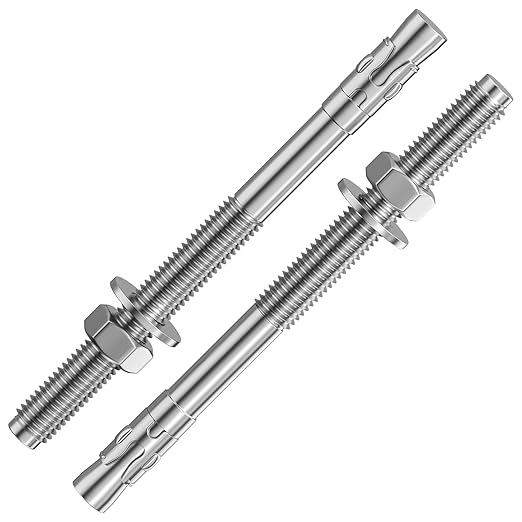 5Pcs 1/2x7 Inch Standard Fasteners for Heavy-Duty 304 Stainless Steel Wedge Anchors for Cement and Concrete
