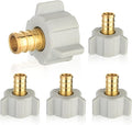 5-Pack HeSun PEX Fittings, 1/2" Pex x 1/2" Female NPT Swivel Adapter, Brass Crimp Fitting for ASTM F1807(PEX1807202-5)