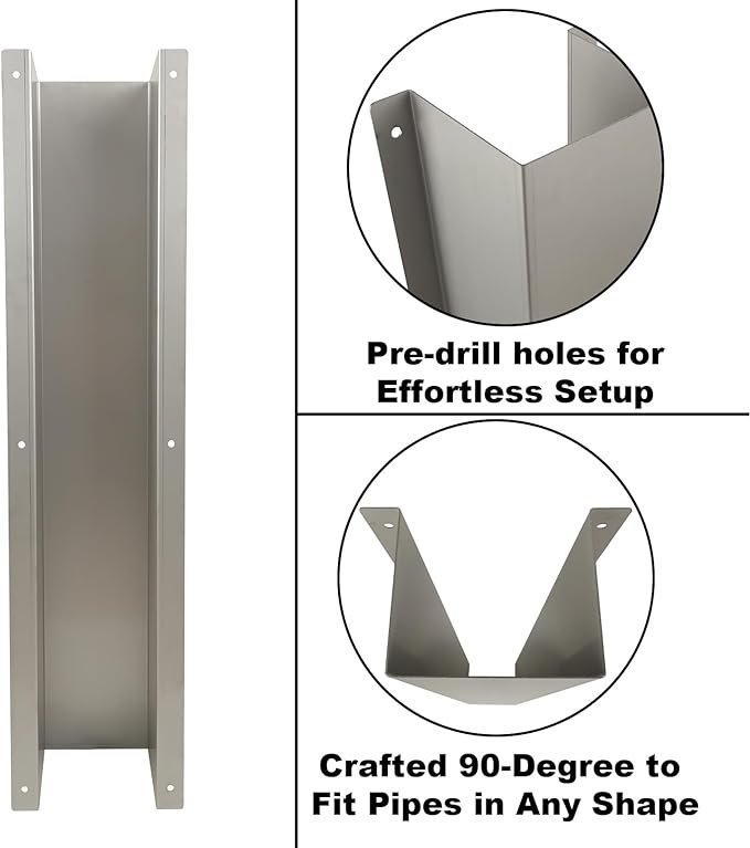 6.2" W x 5.5" H x 78" L Stainless Steel Metal Split Line Set Cover Pipe Wall Sleeve Hide Kit for Outside Mini Split Central Air Conditioner Heat Pump