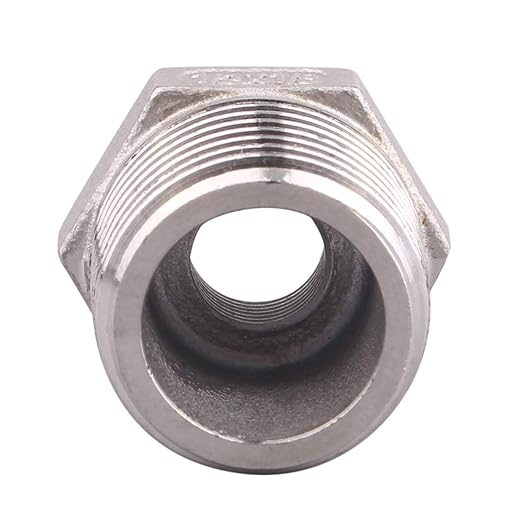Stainless Steel Reducer Hex Flush Bushing, 1/2" NPT Male 1/8" NPT Female,Reducing Adapter Cast Pipe Fitting (pack of 2)