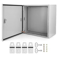Garvee Outdoor Electrical Box, 24x24x12 Steel Junction Box, NEMA 4X Electrical Enclosure Box IP66 Waterproof & Dustproof, Universal Electrical Project Box with Lock & Mounting Plate