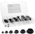 62PCS 6 Sizes Rubber Plugs for Round Holes,Silicone Plug Black 1" 3/4" 5/8" 1/2" 3/8" 1/4" with Snap Locking, Silicone Stoppers Plugs Suitable for Car Auto Wiring Furniture