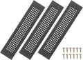 PATIKIL 10 x 2 Inch Door Air Vent Cover, 3 Pcs Aluminum Grille Ventilation Cover Louvered Diamond Hole with Mounting Screws for Cabinet Wardrobe Ceiling Door, Black