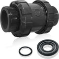 PVC Spring Ture Union Check Valve, 3/4in Slip Swing Utility Water One Way Check Valve, Sch80 Socket Pool Ball Check Valve for Backflow Prevention