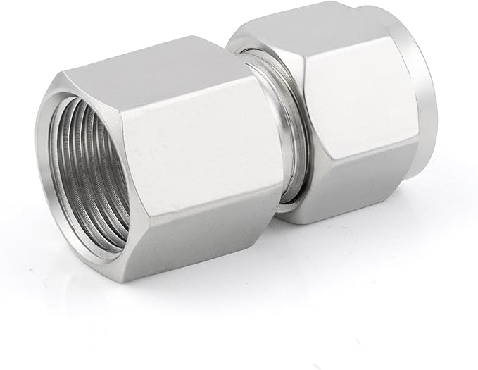 Yoebor Stainless Steel 304 Compression Tube Fitting Coupler with Double Ferrules OD x NPT Female Adapter,Pack of 2 (Pack of 2, 3/8" OD x 1/2" Fnpt)