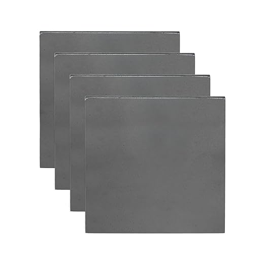 MECCANIXITY 4pcs 1/16"(1mm) x4 x4 Steel Plate, Black Hot Rolled A36 Steel Sheet Plate Base, Square Weldable Metal Discs for Industrial Construction Structural Support