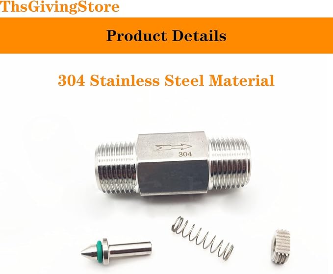 1/4 Inch NPT Male to Male Thread 304 Stainless Steel Check Valve One Way Non-Return Valve for Water Oil Gas Check Valve 1PCS