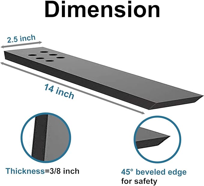 Countertop Support Bracket 4 Pack 14" Lx 2.5" W Hidden Black Knee Wall Support Countertop Bracket 3/8" Thick Heavy Duty for Quartz/Granite/Wood/Concret Countertops Screws Included