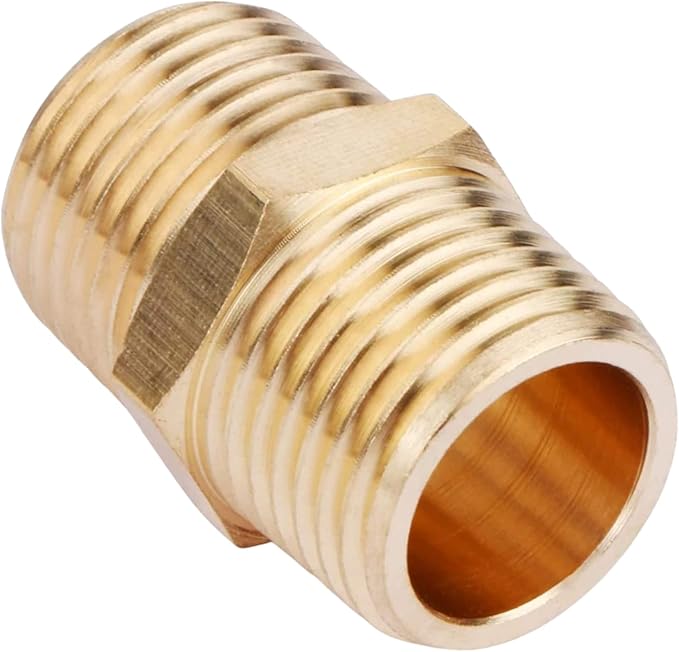 2PCS Brass Nipple Fitting 3/4" × 3/4" NPT Male Hex Adapter by CX WONDERLAND