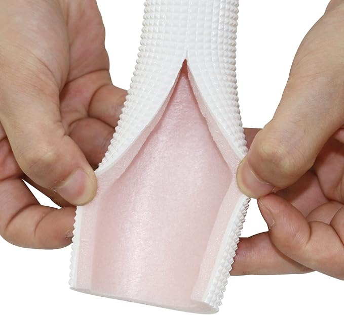 Pipe Insulation Tubing, BESUNTEK 6ft Heat Preservation Insulated Foam Tubing Handle Grip Support, for Water Pipes, air Conditioning Pipes (0.98" × 0.39", White/Pink, BESUNTEK-121)