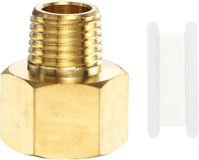PATIKIL Brass Pipe Fitting, 1Pcs 1/4" NPT Male to 3/8" NPT Female Pipe Reducer Adapter Extension Connectors Brass Fittings for Water Gas Refrigeration