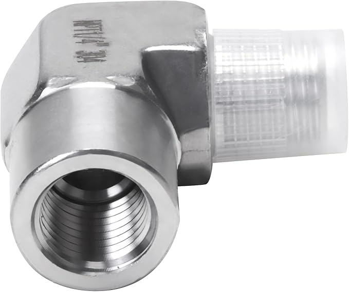 90 Degree Street Elbow - 1/4" NPT Male to 1/4" NPT Female Stainless Steel 304 Heavy Duty Forged Barstock Street Elbow Adapter Pipe Fitting (pack of 5)