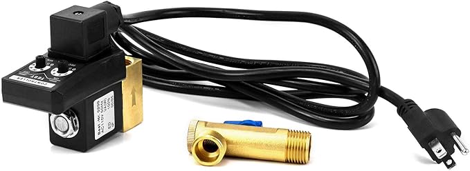 QWORK Automatic Timed Condensate Drain Valve, 1/2" AC 110V 2-way Direct-acting Drain Valve US Plug