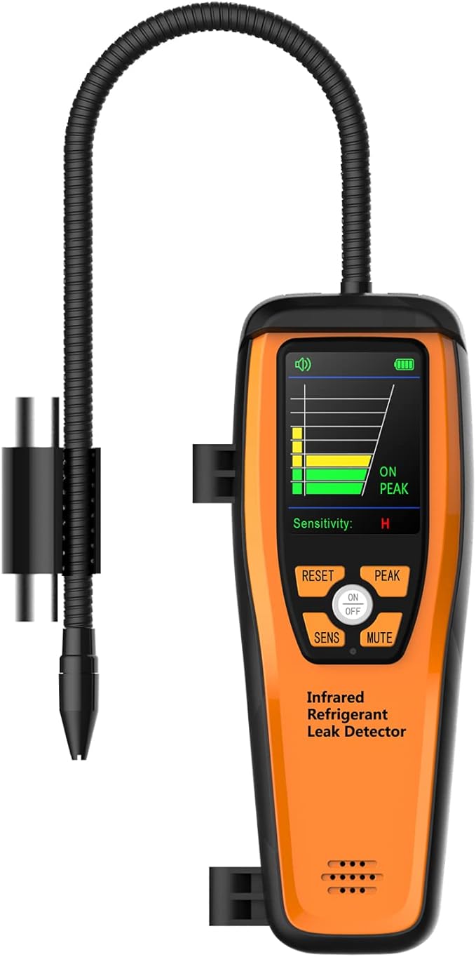 Elitech HVAC Refrigerant Leak Detector 10 Yrs Infrared Sensor Life, Halogen Freon Sniffer, Air Conditioning Detection, Automotive Gas Finder, ILD-200