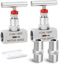 TAISHER 1PCS 304 Stainless Steel High Pressure Straight Needle Valve 3/8" Female NPT For Flow Control Water Gas Oil With Nipple