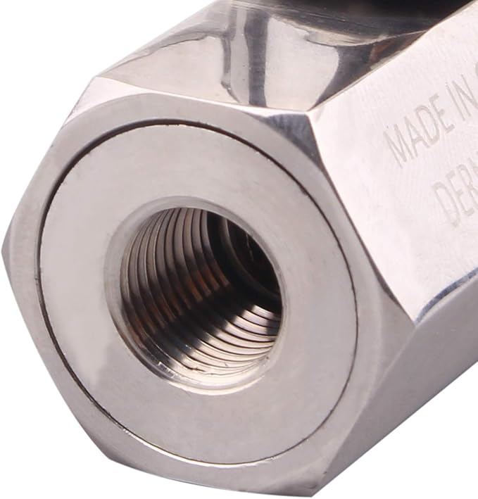 DERNORD 1/8 Inch Stainless Steel Mini Ball Valve NPT FxM Thread with Stainless Handle(Pack of 2)