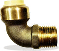 Push fit fittings 3/4 Inch x 3/4 Inch - Push-fit Male Adapter Elbow - Push to Connect Pex Copper CPVC - No Lead Brass (Pack of 1)