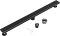 Neodrain 36-Inch Black Linear Shower Drain with Removable Quadrato Pattern Grate,304 Stainless Steel Rectangle Shower Floor Drain, Linear Drain with Leveling Feet,Hair Strainer,Matte Black