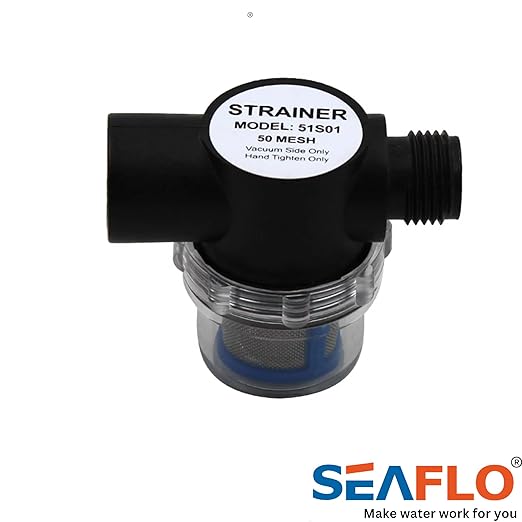 SEAFLO Water Pump Inline Strainer Filter (51S01) - 1/2" NPSM Inlet/Outlet - RV Replacement- Compatible, Shurflo, and WFCO Pumps (4-Pack)