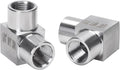 90 Degree Street Elbow - 1/8" NPT Female to 1/8" NPT Female Stainless Steel 304 Heavy Duty Forged Square Barstock Street Elbow Adapter Pipe Fitting (pack of 2)