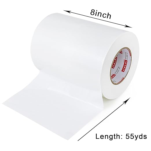 8" White Duct Tape, Industrial Grade 8 inches x 55 Yards (164 ft) Wide Tape Duct, 9 Mil Heavy-Duty, Waterproof, Strong, Flexible, No Residue, for Crafts & Home Improvement