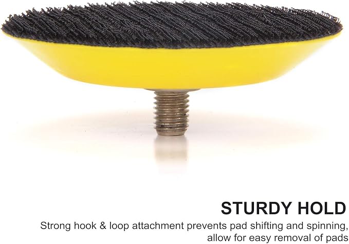 CASOMAN 3-Inch Dual-Action Hook & Loop Fastener Flexible Backing Plate 3"/ 75mm Polishing Pad with 5/16"-24 Threads, 4 PCS Set
