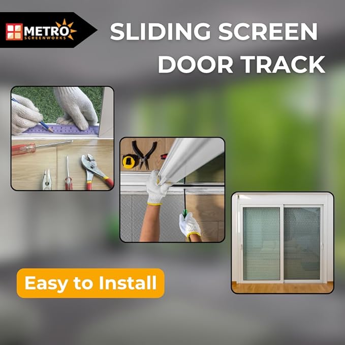 Sliding Door Bottom Track - Replacement Sliding Screen Door Track System - Easy Assembly Sliding Door Hardware & Replacement Tracks - Modern White Vinyl Square Bottom Tracks by HURD - 96 in, 1 Piece