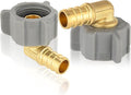 HeSun 30-Pack PEX Fittings, 1/2" Pex x 7/8" BC (Toilet Ballcock) Swivel Elbow, Brass Crimp Fitting for Pex Pipes, ASTM F1807