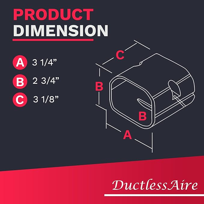 DuctlessAire Mini Split Line Set Cover - Lineset Covers for Mini Split Condenser, Central Air Systems, HVAC, Heat Pumps and More - AC Unit Cord Protector - Air Conditioner Accessories (3" Coupler)