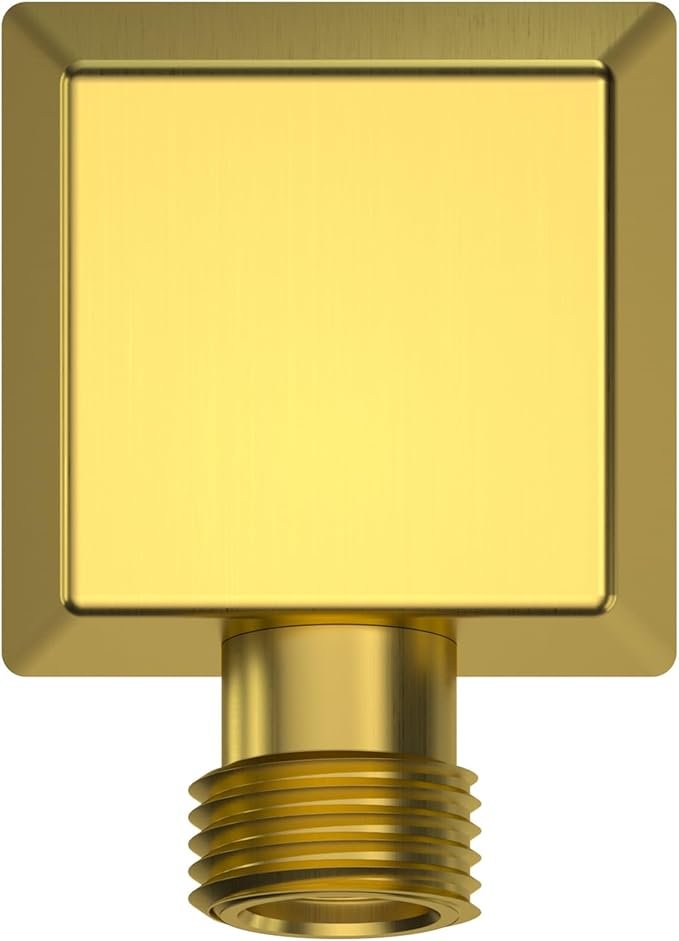 100% Brass Wall Mounted Supply Elbow, Wall Elbow for Hand Shower, Solid Brass Wall Supply Elbow, Check Valve Included (Brushed Gold)