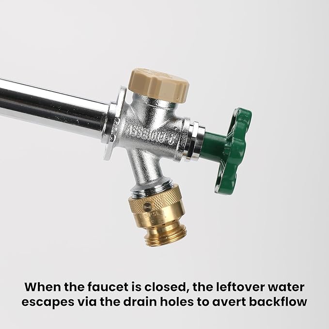 Watflow 3/4" GHT Hose Bib Backflow Set, Solid Brass Anti-Siphon Vacuum Breaker, Brass Outdoor Faucet Anti-Backflow Valve, 3/4" F x 3/4" M(4 Pack)