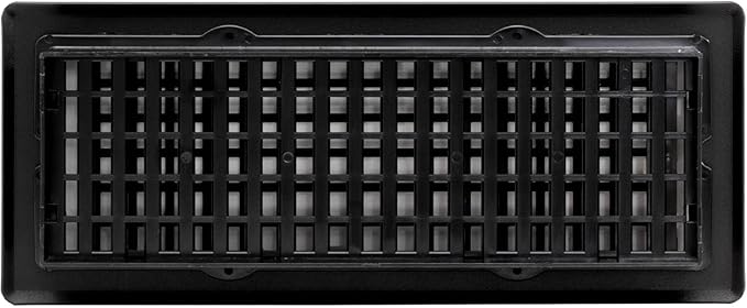 Decor Grates (4-Pack) LTH412-BLK Lattice Floor Register, 4x12 Inches, Textured Black Finish