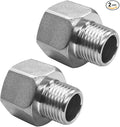 Stainless Steel Reducer Adapter 1/2" NPT Female x 3/8" NPT Male (Pack of 2)