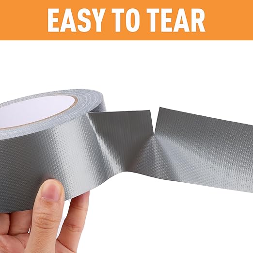 10 Pack Duct Tape Bulk, 9 Mil Thickness 1.88" x 30 Yards Duct Tape Heavy Duty, Strong Adhesive Silver Waterproof Tape for Indoor Outdoor Repairs Tear by Hand