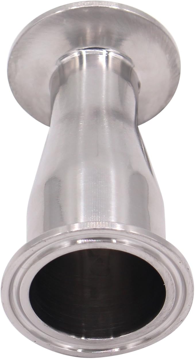 DERNORD Sanitary Fitting Reducer Fitting SUS304 Tri Clamp Ferrule Style 1-1/2" Tube OD to 1" Tube OD