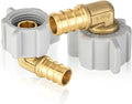 2-Pack HeSun PEX Fittings, 1/2" Pex x 1/2" Female NPT Swivel Elbow, Brass Crimp Fitting for ASTM F1807(PEX1807208-2)