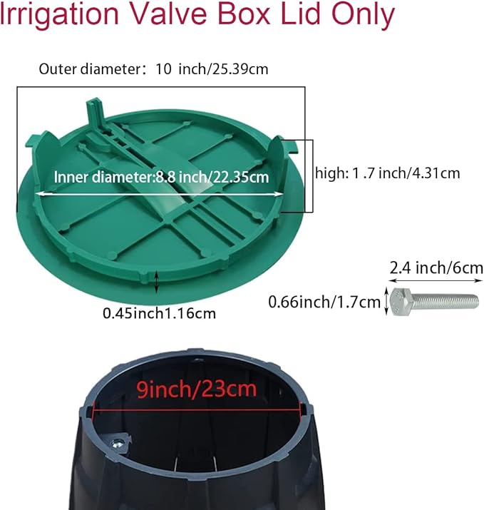 Cunguv Valve Box Cover Lid 10-inch Sprinkler Valve Round Box Lid Replacement Circular for Automatic Irrigation System