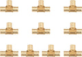 WMAXPFIT(10 Pack) 3/4 Inch PEX Tee F1807, LF Brass crimp fitting for PEX-b pipe