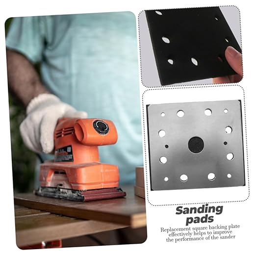 8holes Sanding Backing Plate Square Replacement Pad for Electric Easy to Install Compatible Enhances Sander Performance