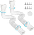 Flexible Gutter Downspout Extensions, Connectable Downspout Extender with 58"+ 67" Extendable Pipe, Thickened Down spout Drain Extension for Rainwater Drainage(2 Pack, White)