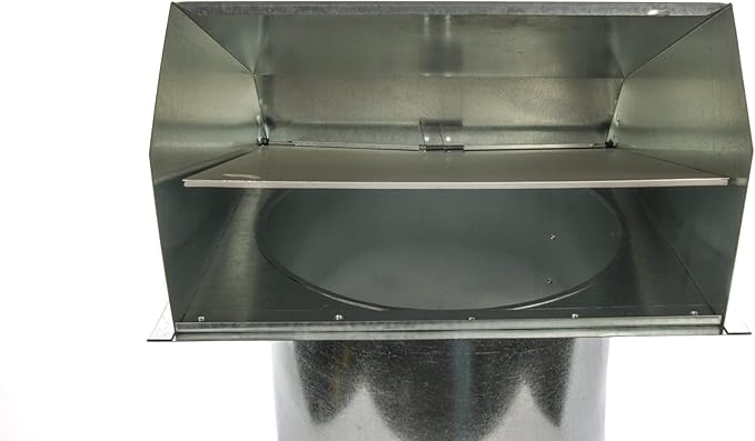 RDP Hooded Wall Vent with Screen and Damper (4 Inch, Galvanized)