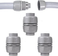 (3Pcs) NPT 1-1/2 inch Liquid-Tight Connector,PVC Flexible Conduit Double-Ended Connector,Straight 180 Degree,Two-Way Conduit Connector,Electrical Conduit Fittings