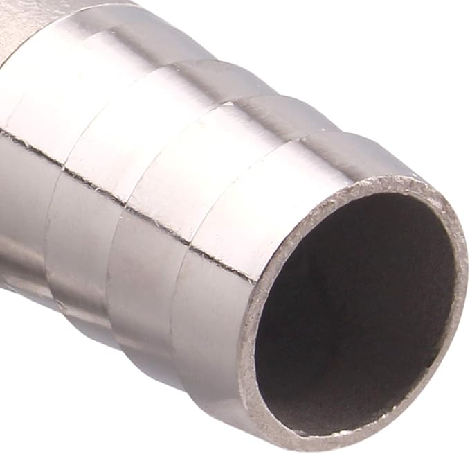 DERNORD 1" Hose Barb x 1" Male NPT Stainless Steel 90 Degree Elbow- Home Brew Pipe Fitting