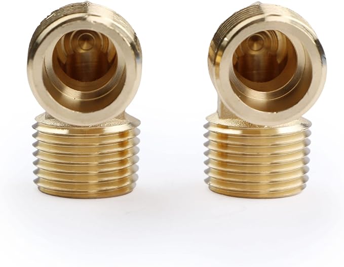 U.S. Solid 2pcs 90 Degree Barstock Street Elbow Brass Pipe Fitting 1/2" NPT Male Pipe to 1/2" NPT Male