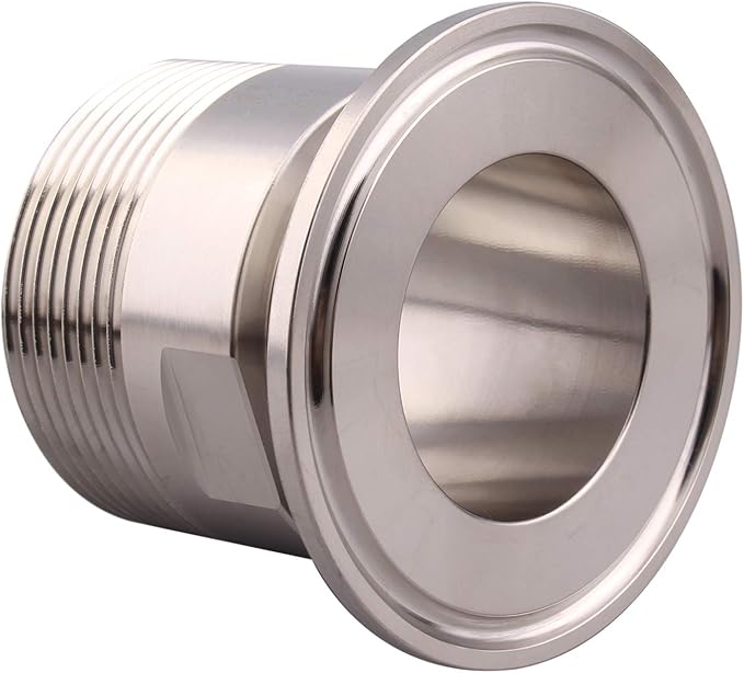 DERNORD 2''Tri clamp Adapter to 1.5 inch MNPT Thread Ferrule Sanitary Pipe Fitting