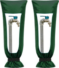 Frienda Outdoor Faucet Cover for Winter Freeze Protection 25'' x 10'' Winter Outside Large Backflow Preventer Insulation Spigot Hose Bib Cover for Garden Lawn Faucet Yard Hydrant(Green,2 Pieces)