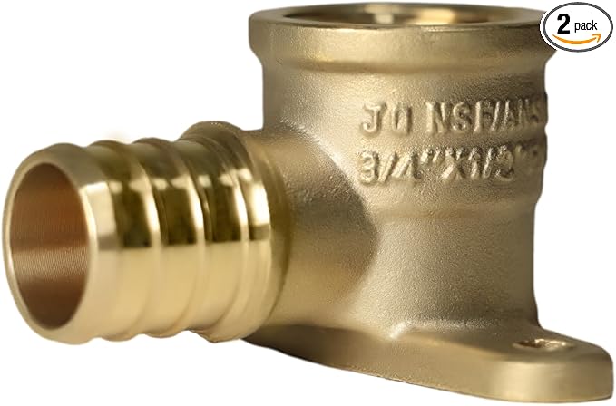 XFITTING 3/4 Inch Pex x 1/2 Inch Female NPT Drop Ear Elbow, 2 Pieces